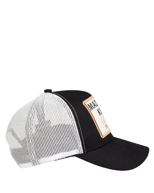 MK Badged Trucker Mesh Cap Black/White