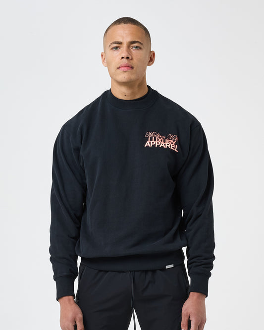 MK Club Relaxed Crewneck Sweatshirt Black