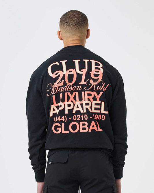 MK Club Relaxed Crewneck Sweatshirt Black
