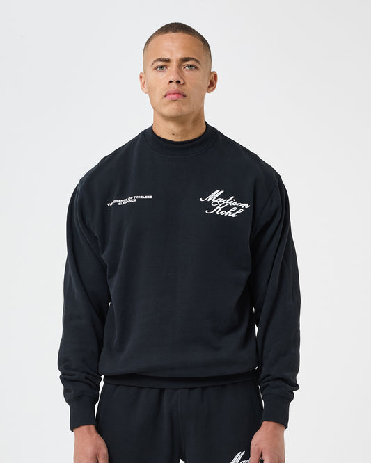 Time Flies Relaxed Crewneck Sweatshirt Black