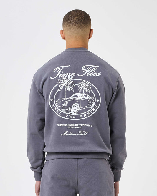 Time Flies Relaxed Crewneck Sweatshirt Tornado