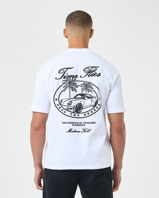 Time Flies Relaxed T Shirt White