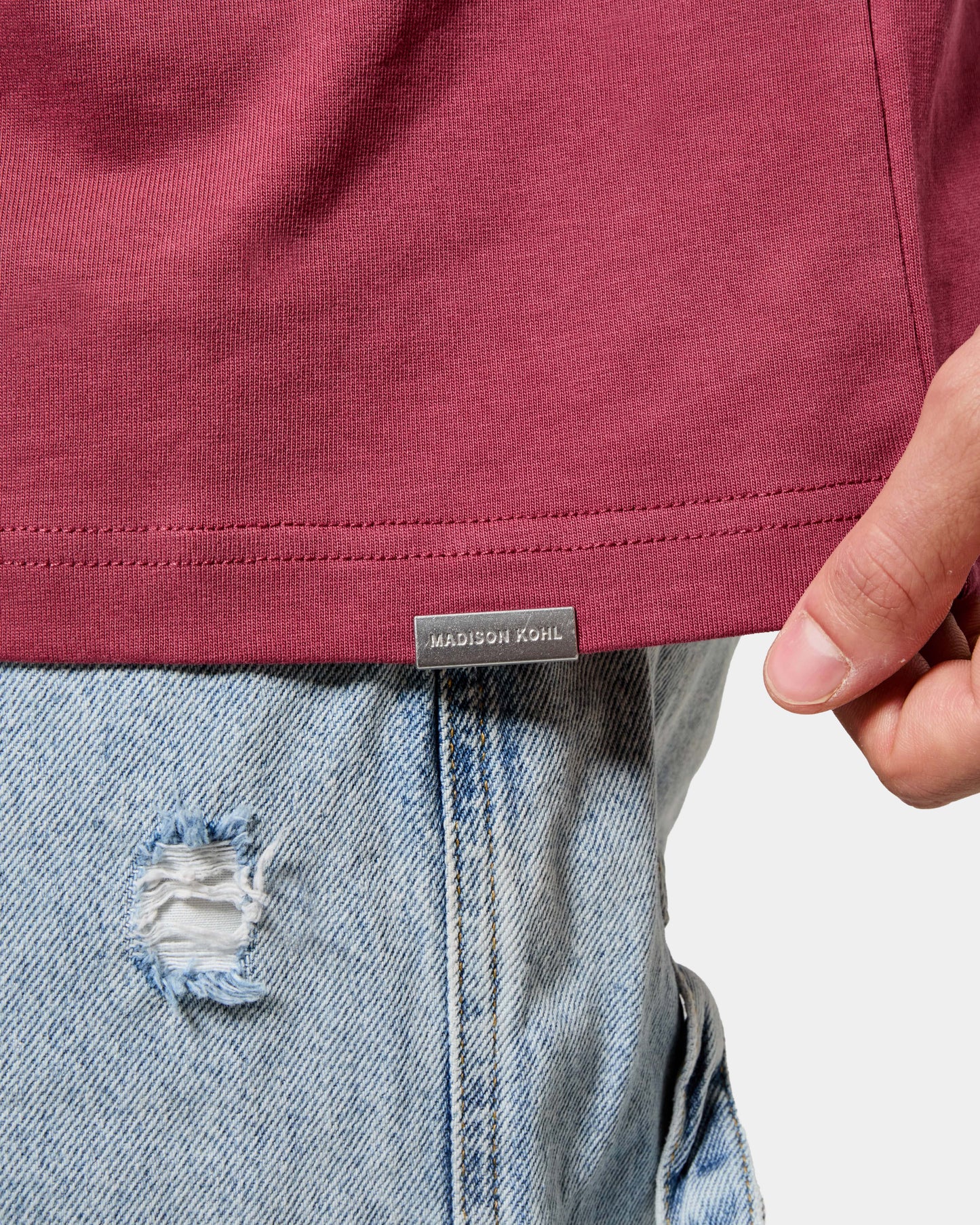 MK Blank Relaxed T Shirt Burgundy