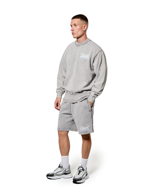 MK Club Relaxed Crewneck Sweatshirt Grey Wash / Placid Blue