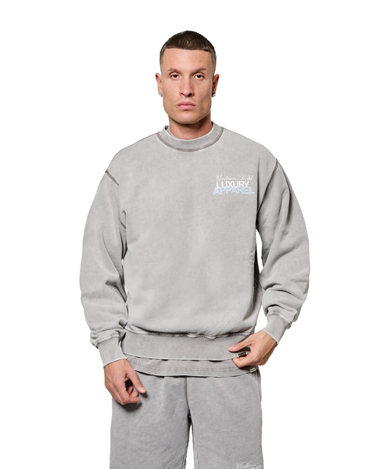 MK Club Relaxed Crewneck Sweatshirt Grey Wash / Placid Blue