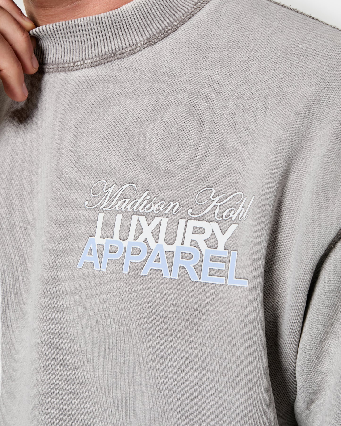 MK Club Relaxed Crewneck Sweatshirt Grey Wash / Placid Blue