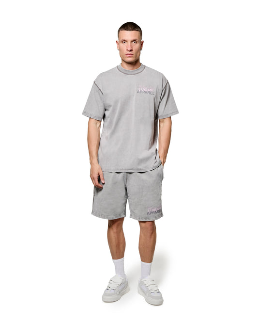 MK Club Relaxed T Shirt Grey Wash / Transcendent Pink