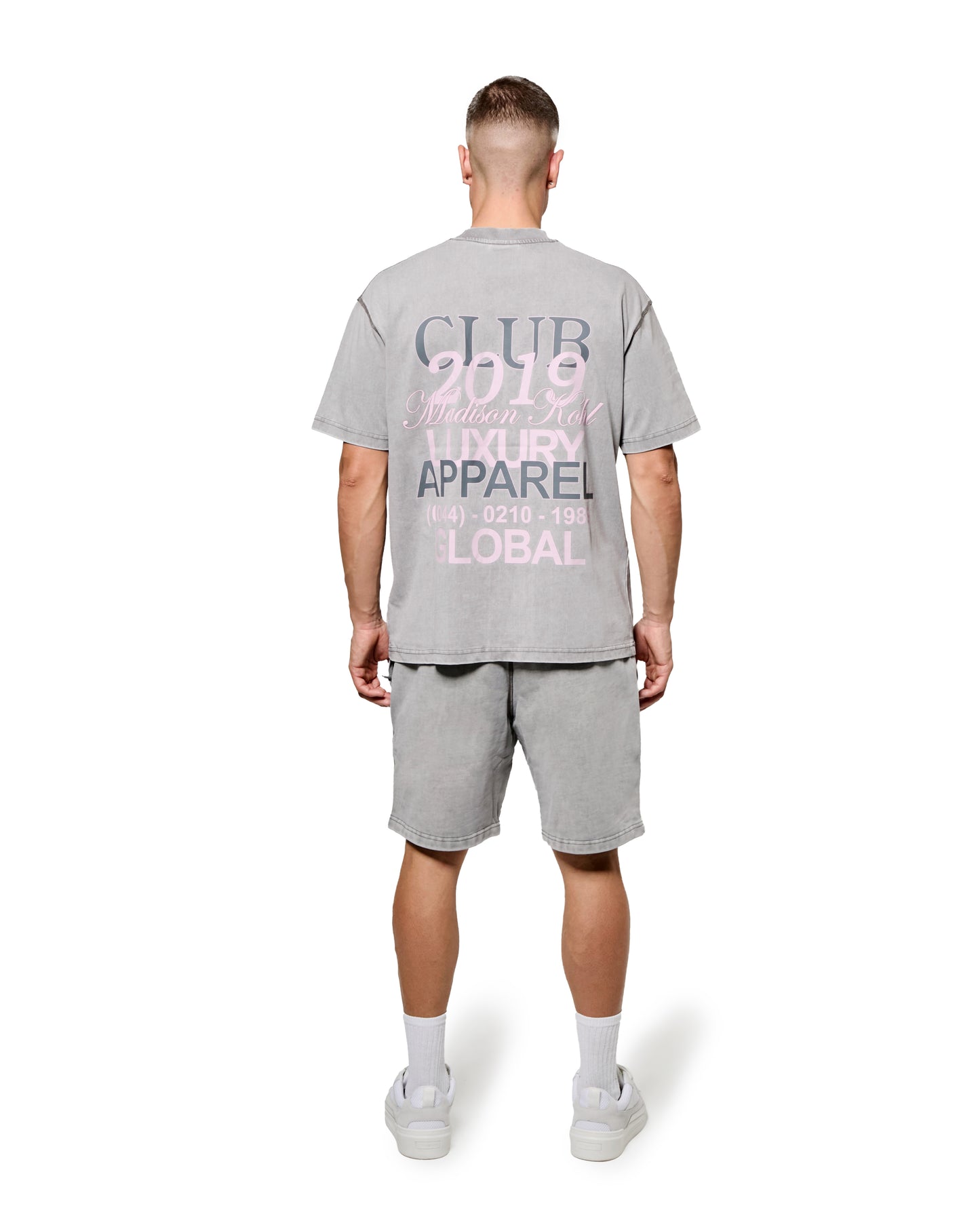 MK Club Relaxed T Shirt Grey Wash / Transcendent Pink