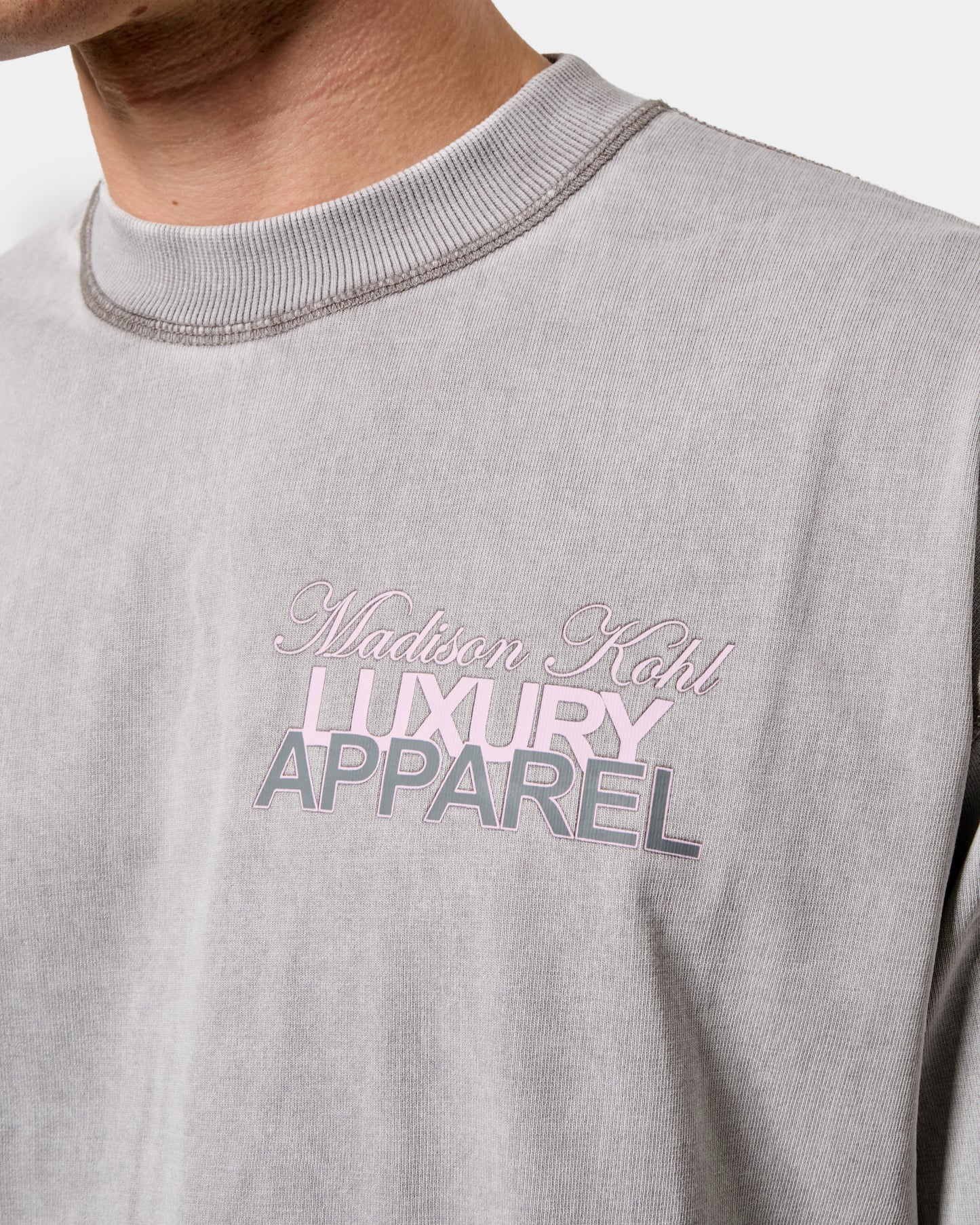 MK Club Relaxed T Shirt Grey Wash / Transcendent Pink