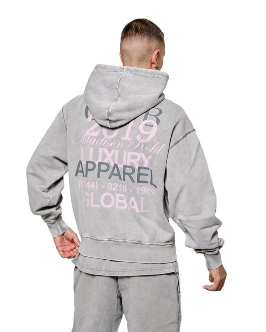 MK Club Relaxed OTH Hoodie Grey Wash / Transcendent Pink