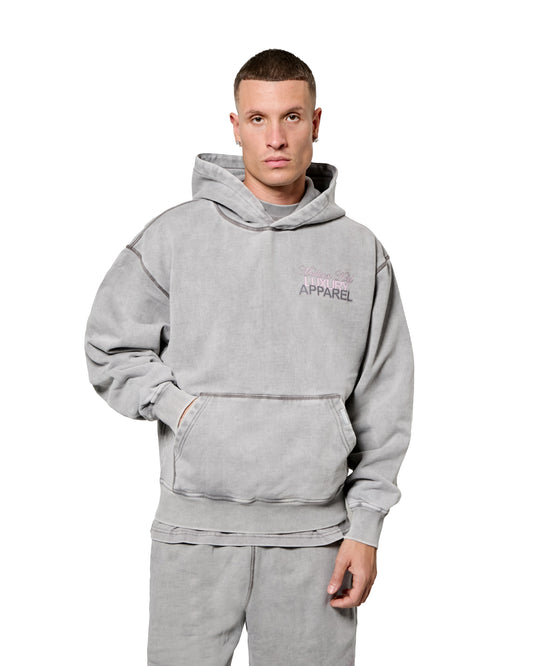 MK Club Relaxed OTH Hoodie Grey Wash / Transcendent Pink