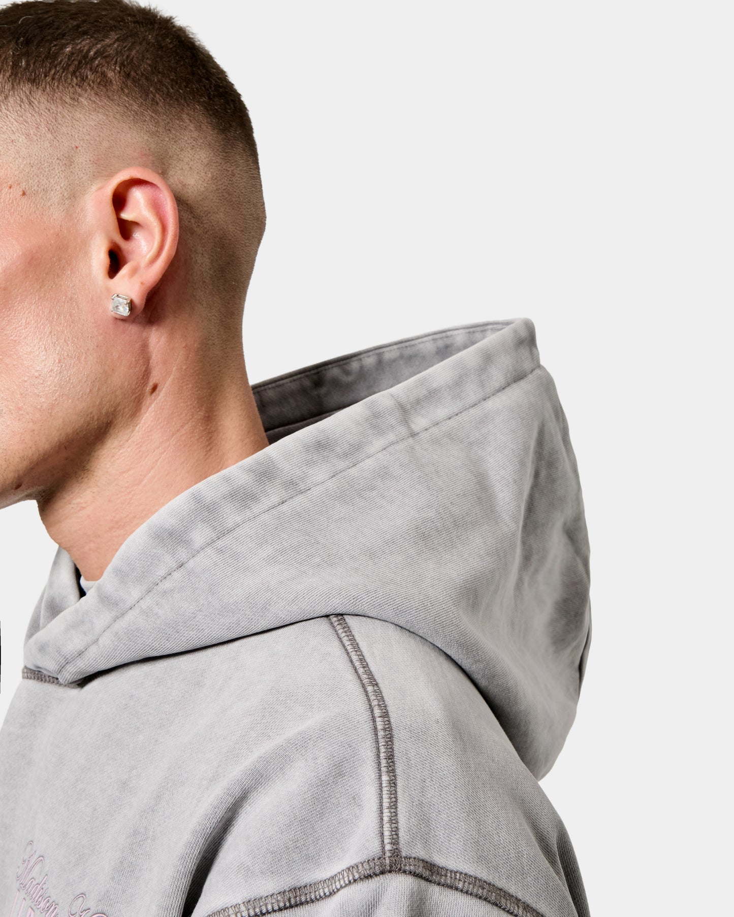 MK Club Relaxed OTH Hoodie Grey Wash / Transcendent Pink