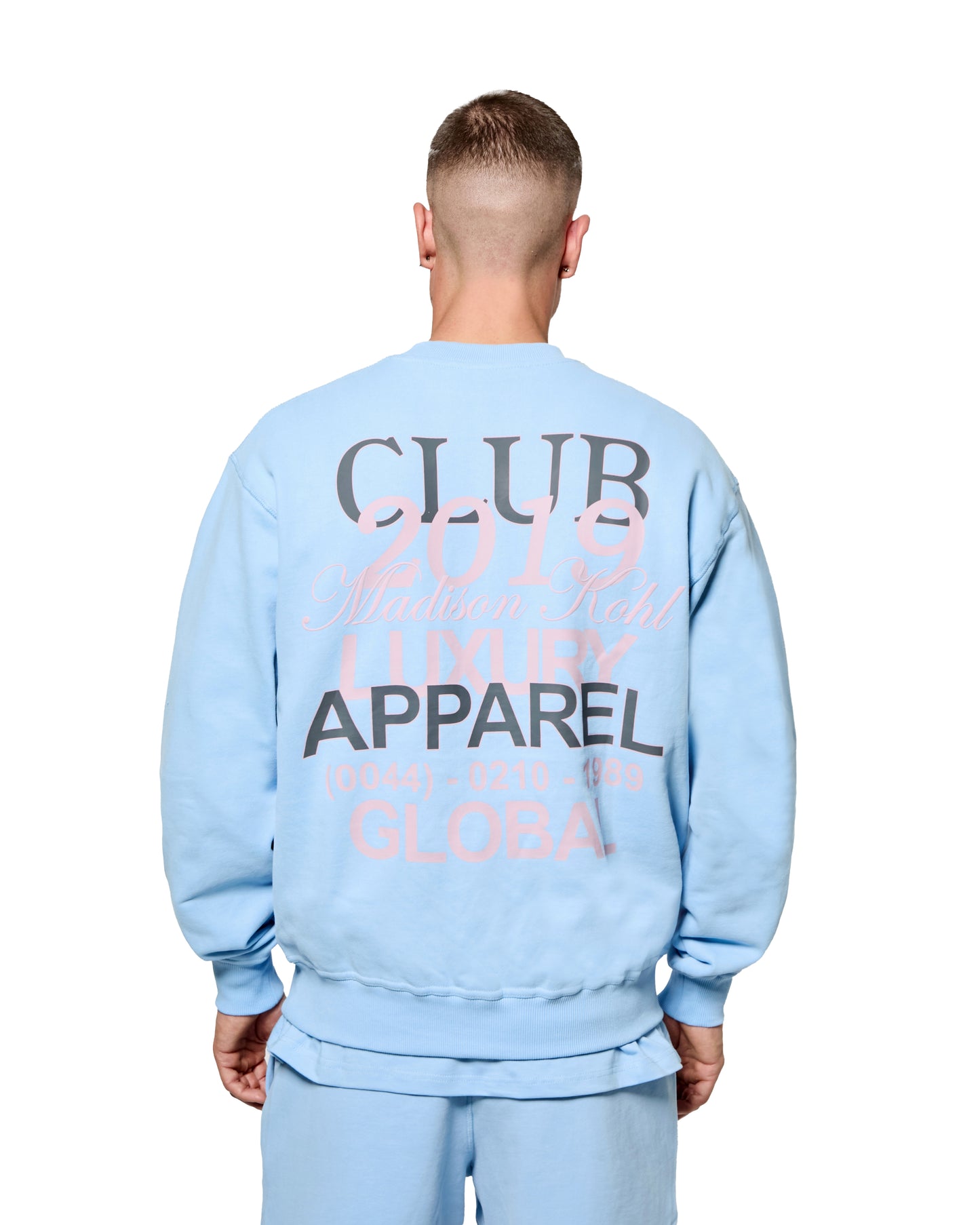 MK Club Relaxed Crewneck Sweatshirt Placid Blue