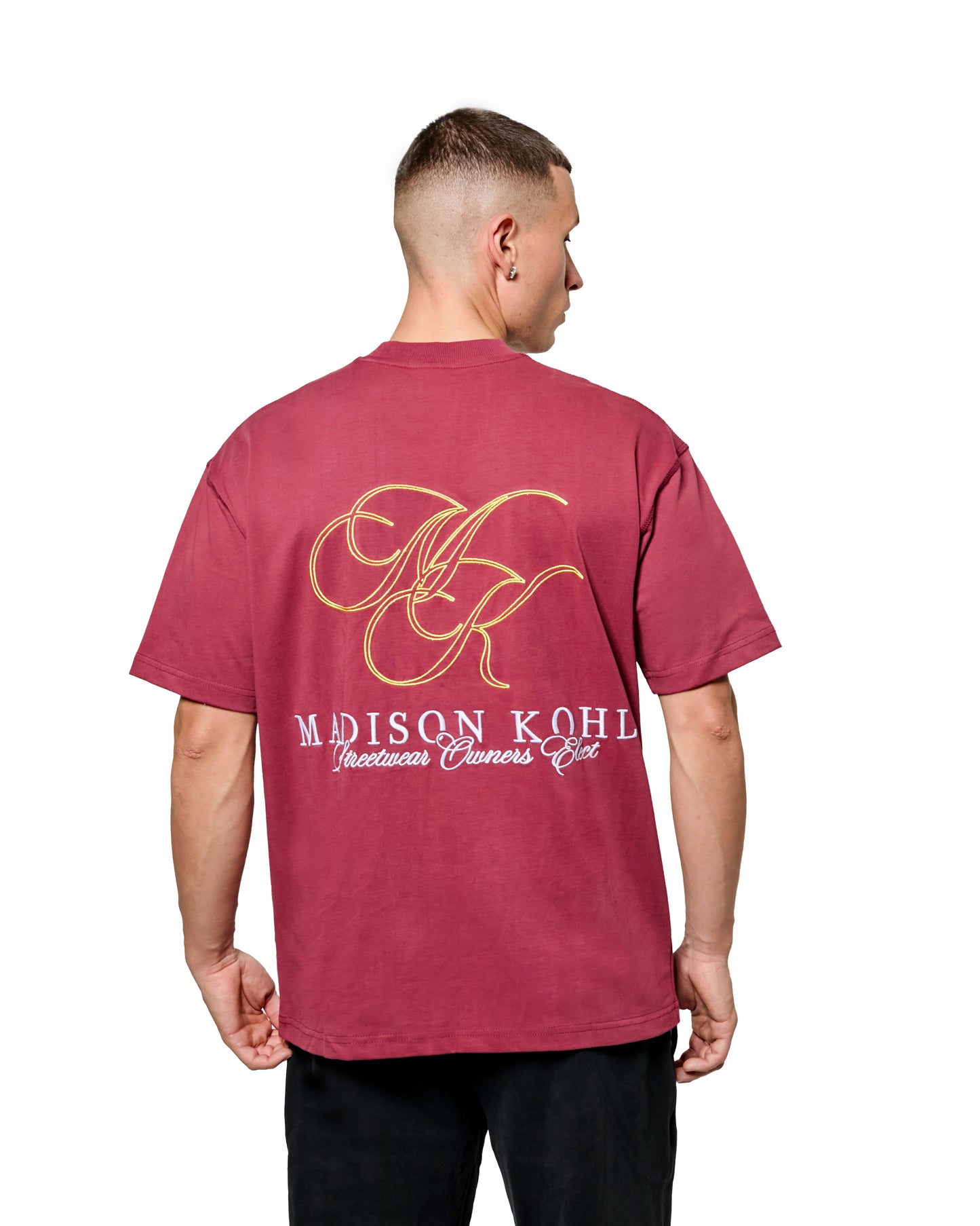 MK Monogram Relaxed T Shirt Burgundy