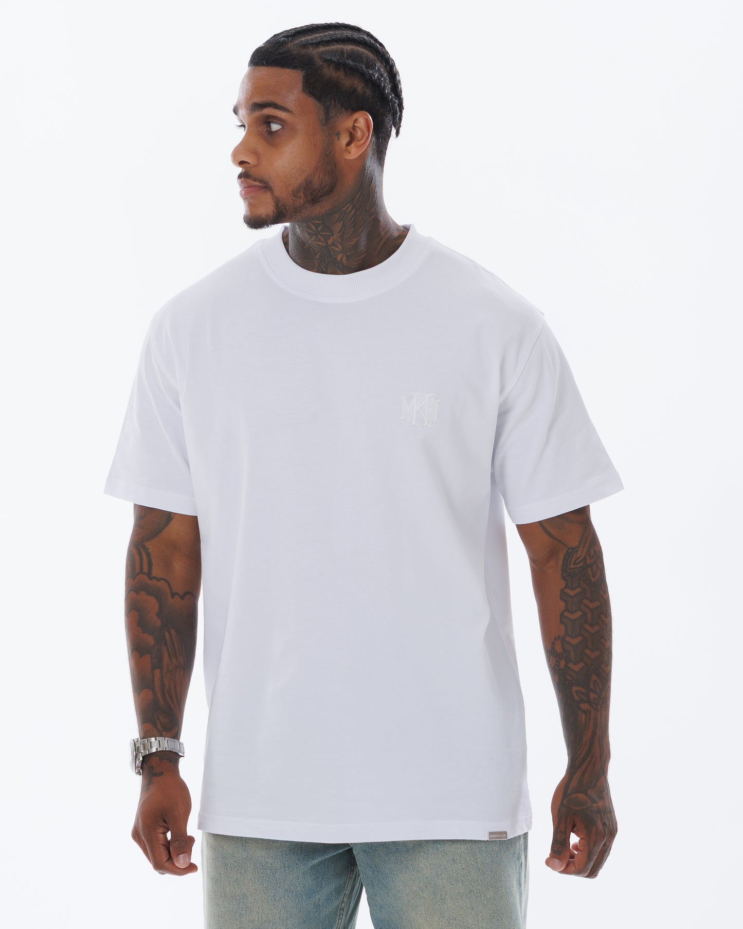 MK Academy T-Shirt White/Emerald Green
