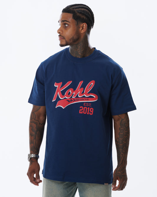 MK Signature T-Shirt Navy/Fuchsia