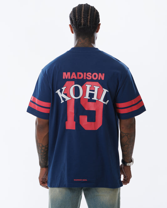 MK Quarterback T-Shirt Navy/Fuchsia
