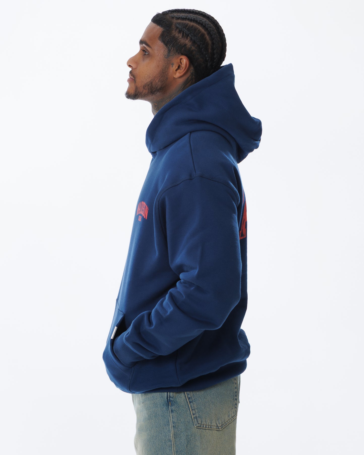 MK Archie Relaxed OTH Hoodie Navy/Fuchsia