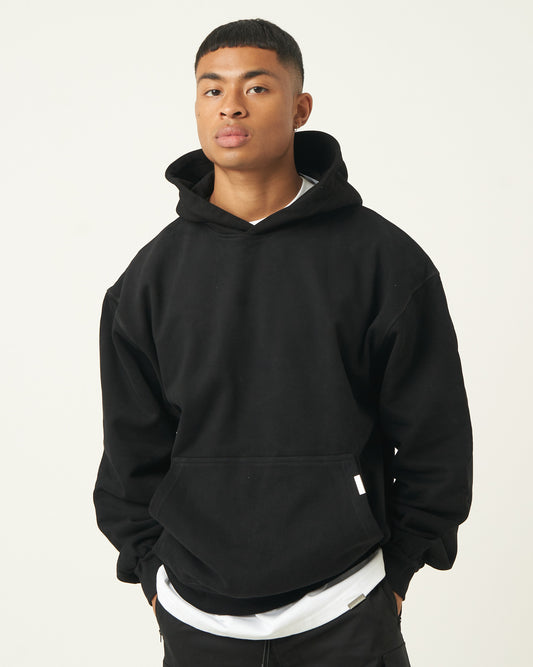 500GSM ESSENTIAL OVERSIZED HOODIE - BLACK