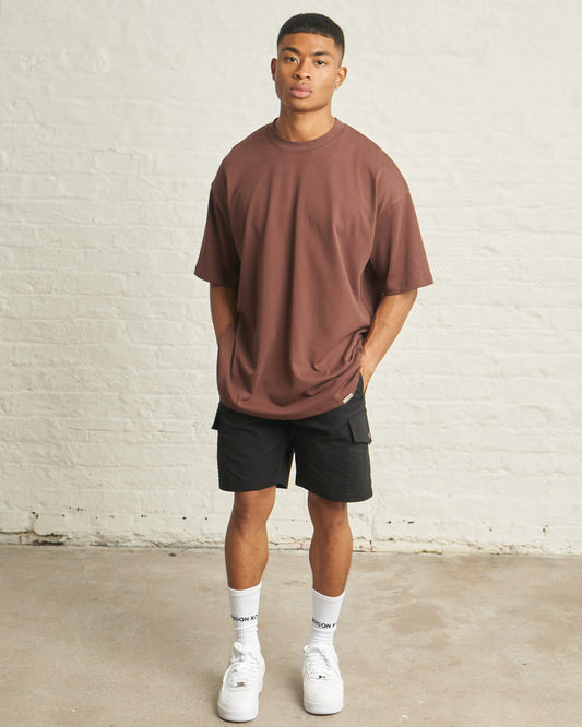 300gsm ESSENTIAL OVERSIZED T/SHIRT - BROWN