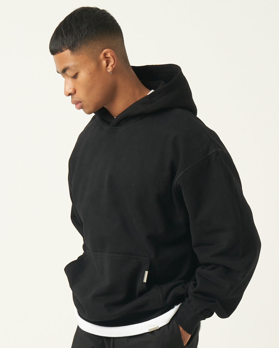 500GSM ESSENTIAL OVERSIZED HOODIE - BLACK