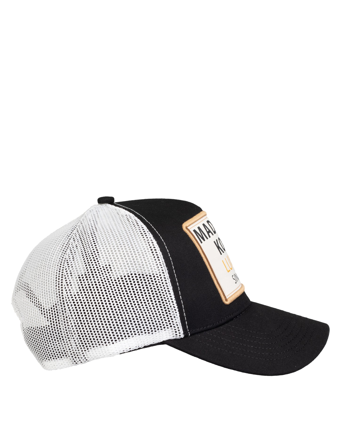 MK Badged Trucker Mesh Cap Black/White