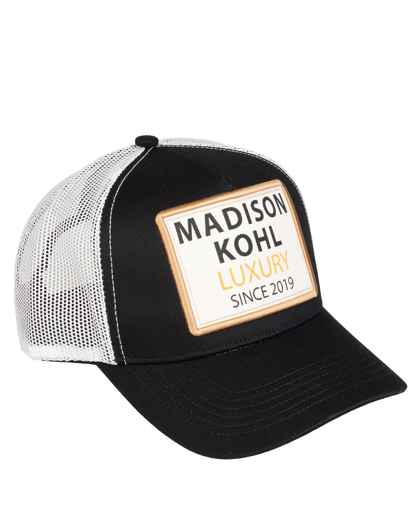 MK Badged Trucker Mesh Cap Black/White