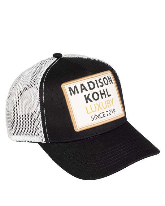 MK Badged Trucker Mesh Cap Black/White