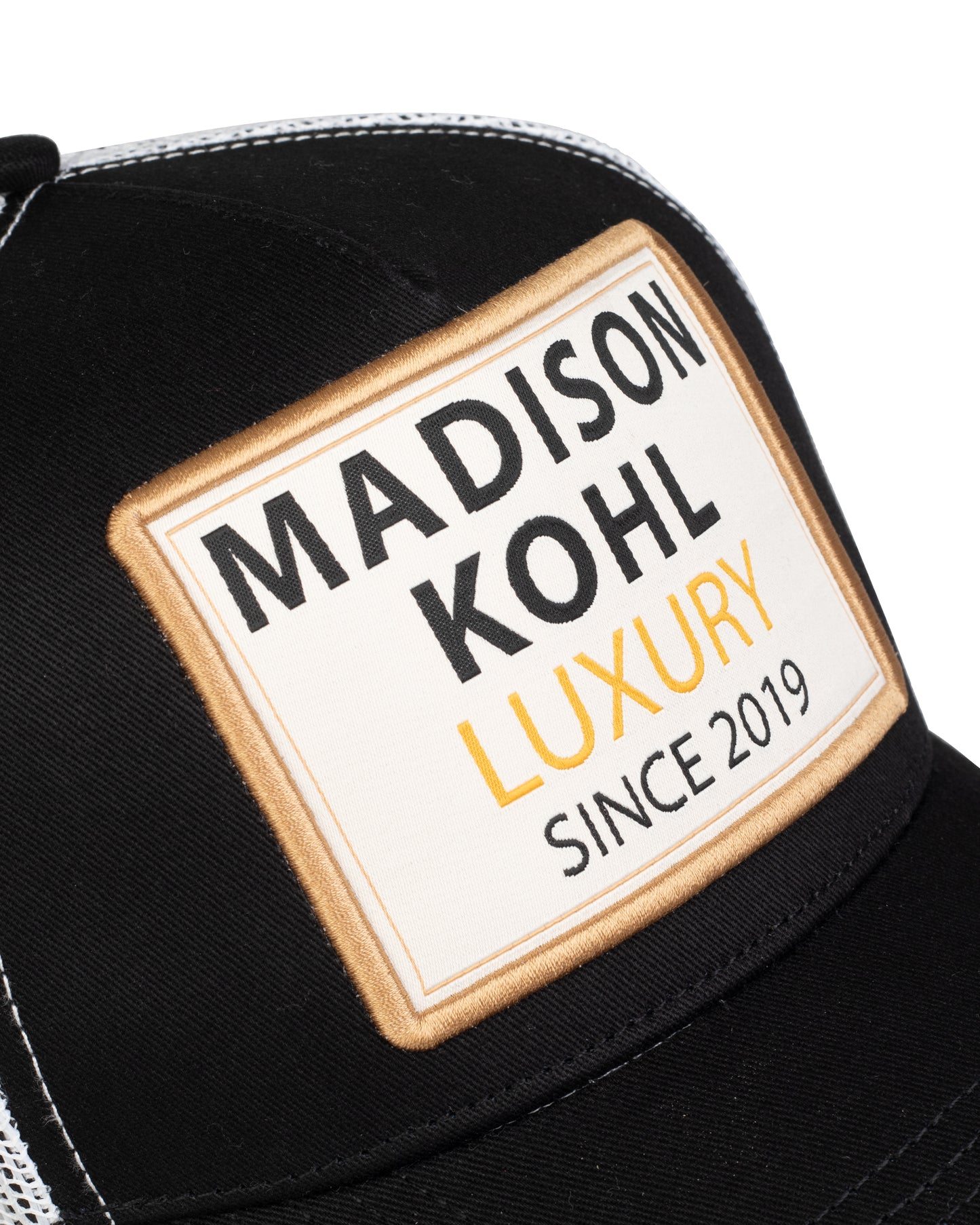 MK Badged Trucker Mesh Cap Black/White