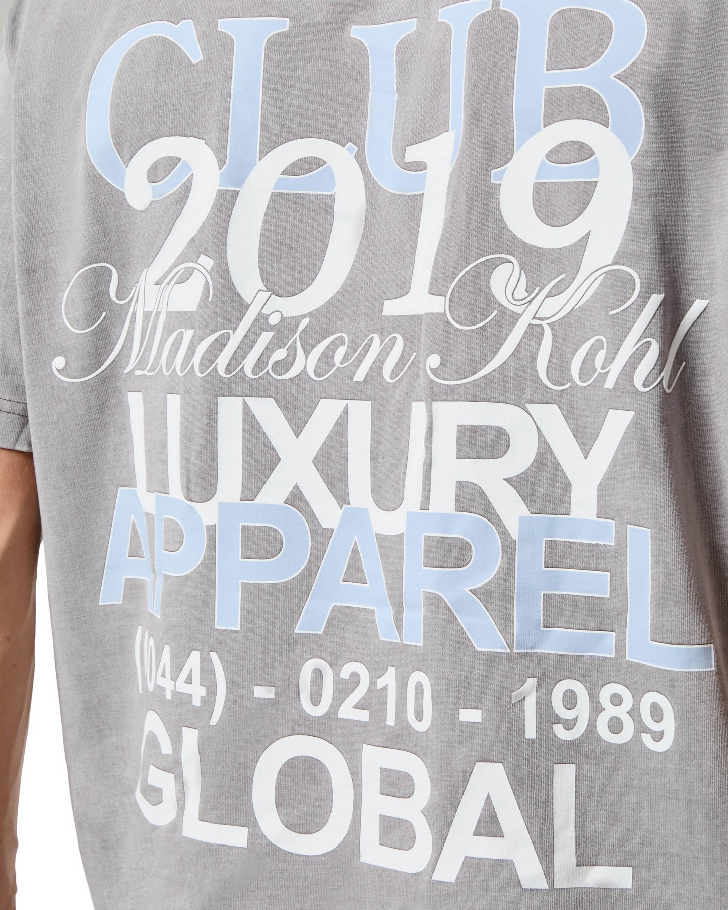 MK Club Relaxed T Shirt Grey Wash / Placid Blue