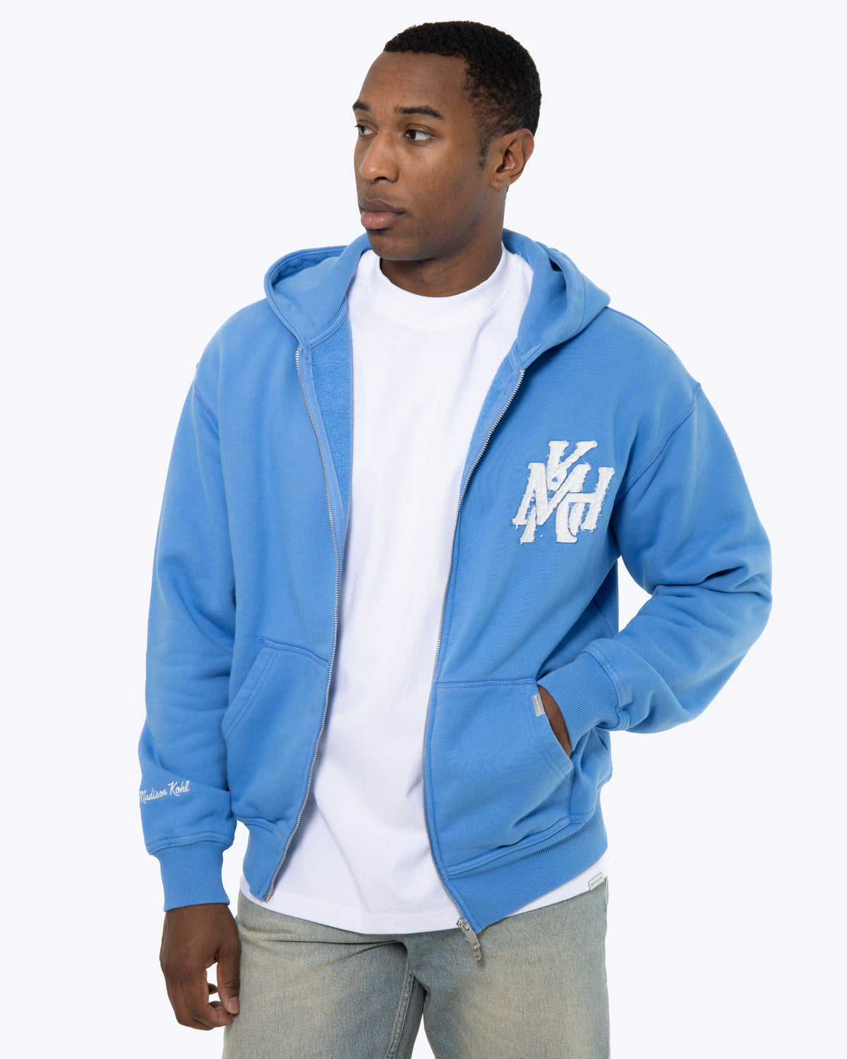MK Monogram Full Zip Hood Marina Blue