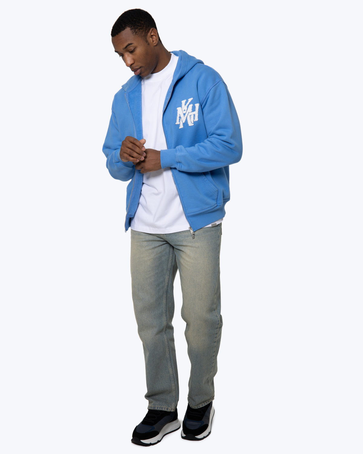MK Monogram Full Zip Hood Marina Blue