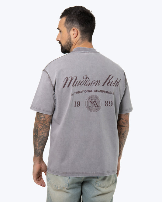 MK International Tee Grey Washed