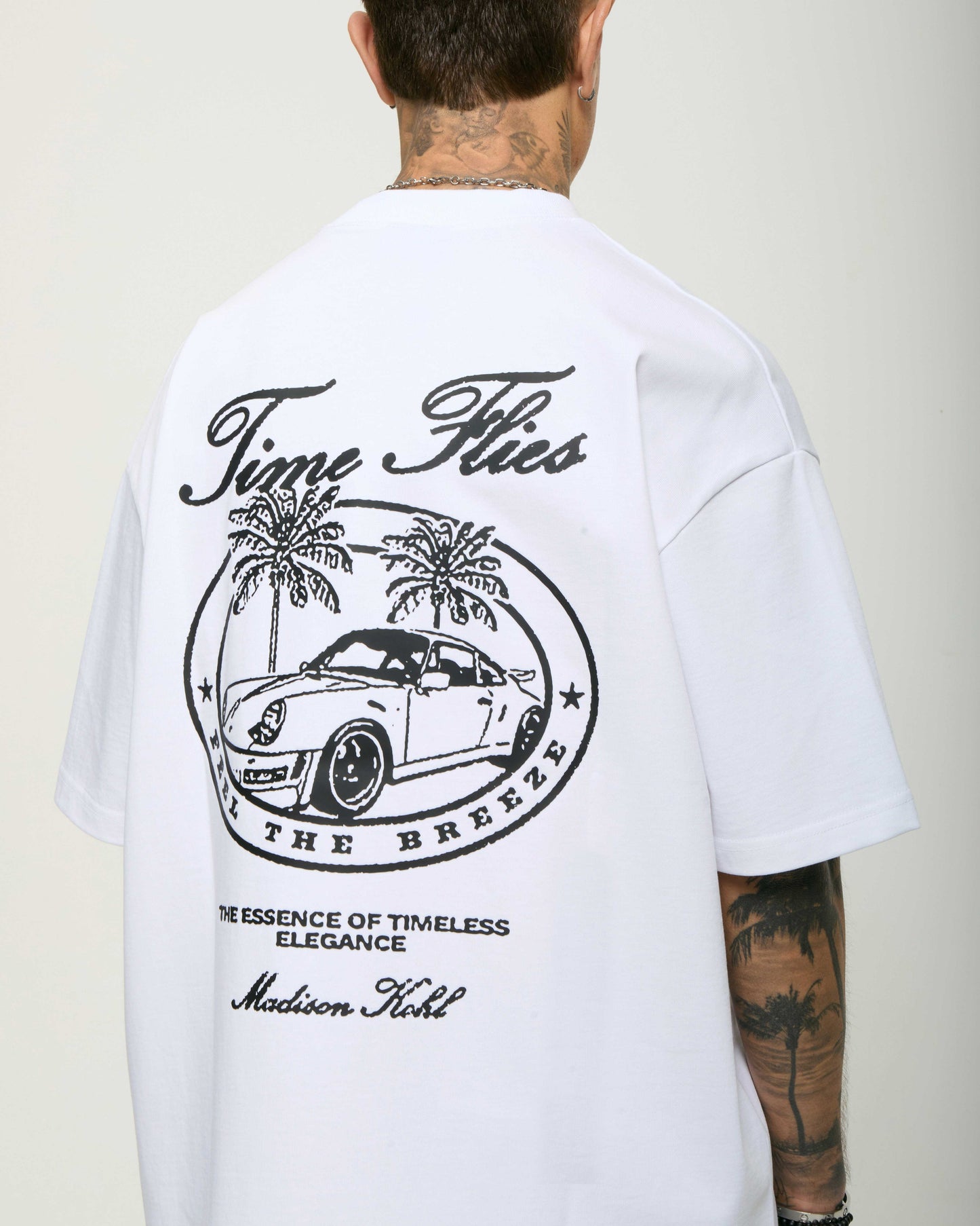 Time Flies Oversized T Shirt White