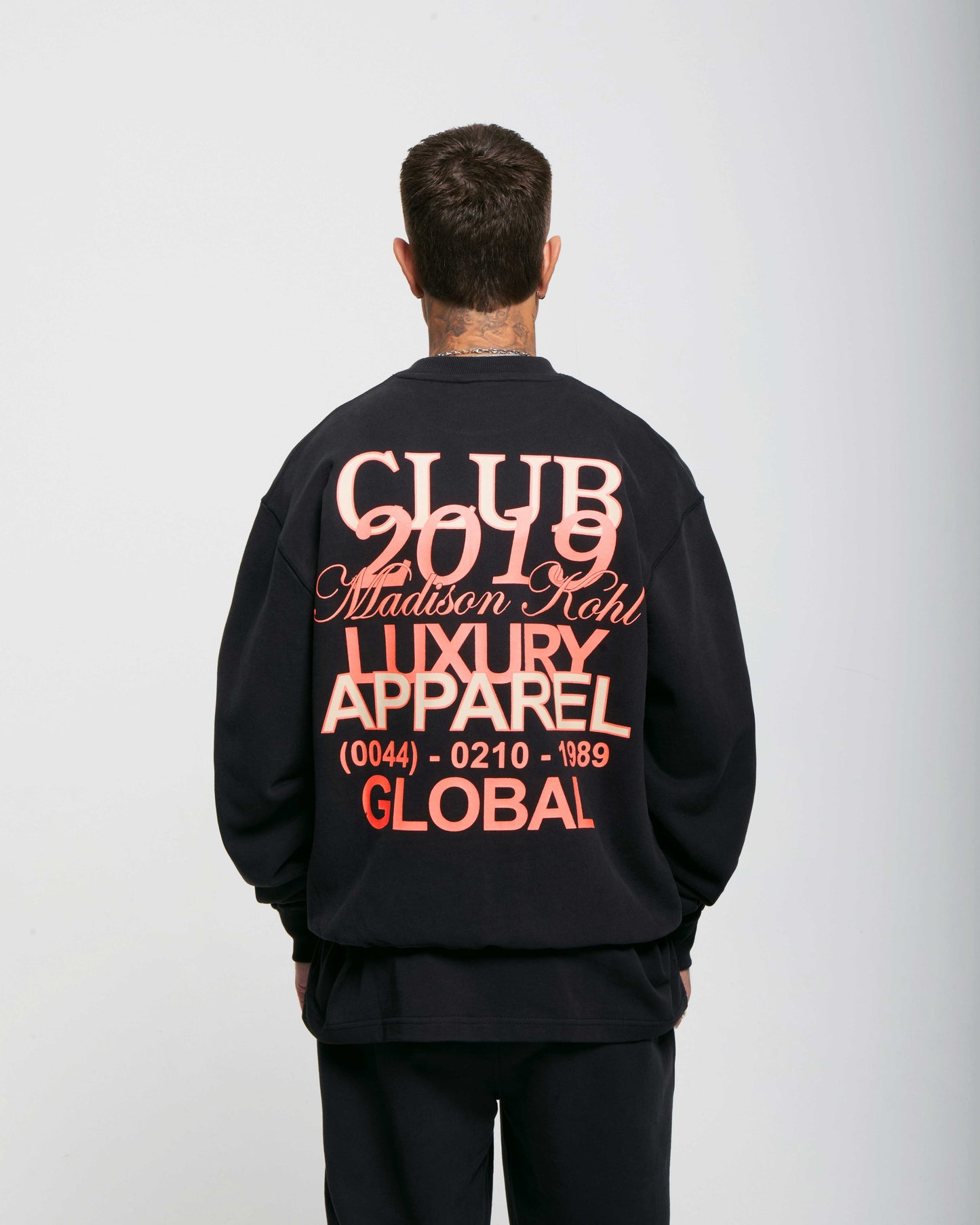 MK Club Oversized Crewneck Sweatshirt Black