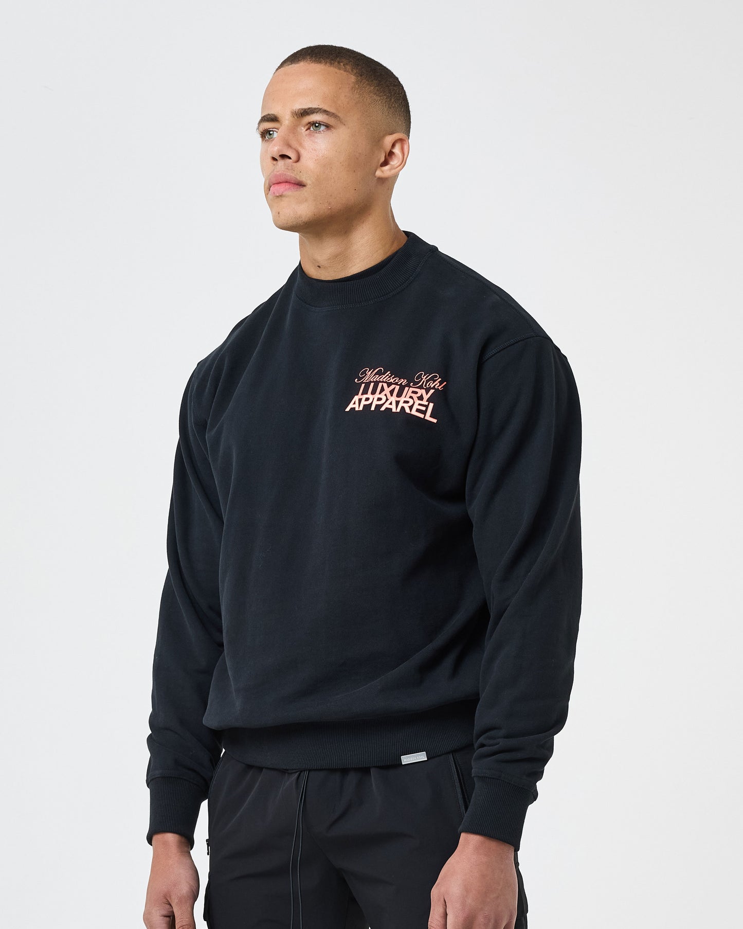 MK Club Relaxed Crewneck Sweatshirt Black