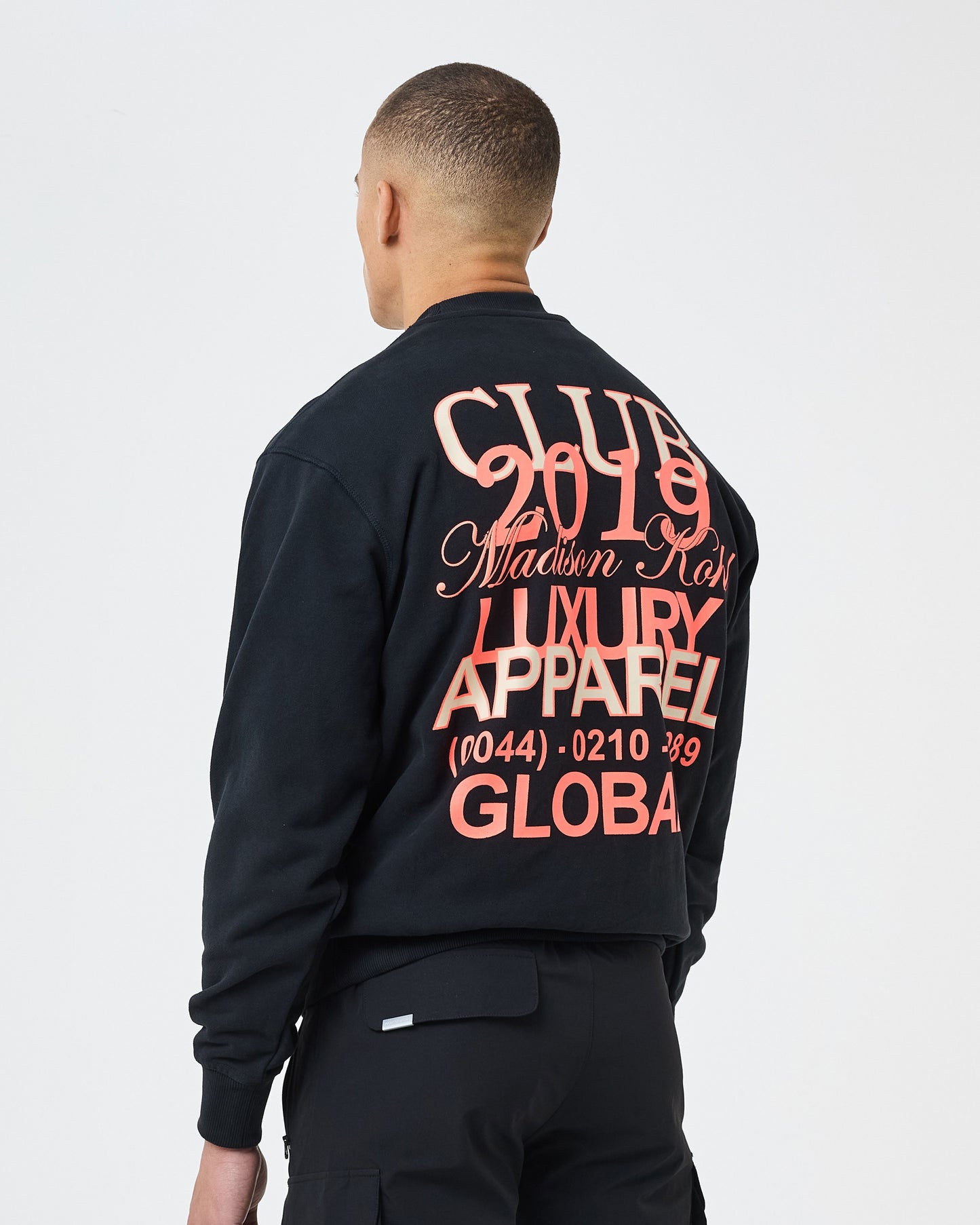 MK Club Relaxed Crewneck Sweatshirt Black
