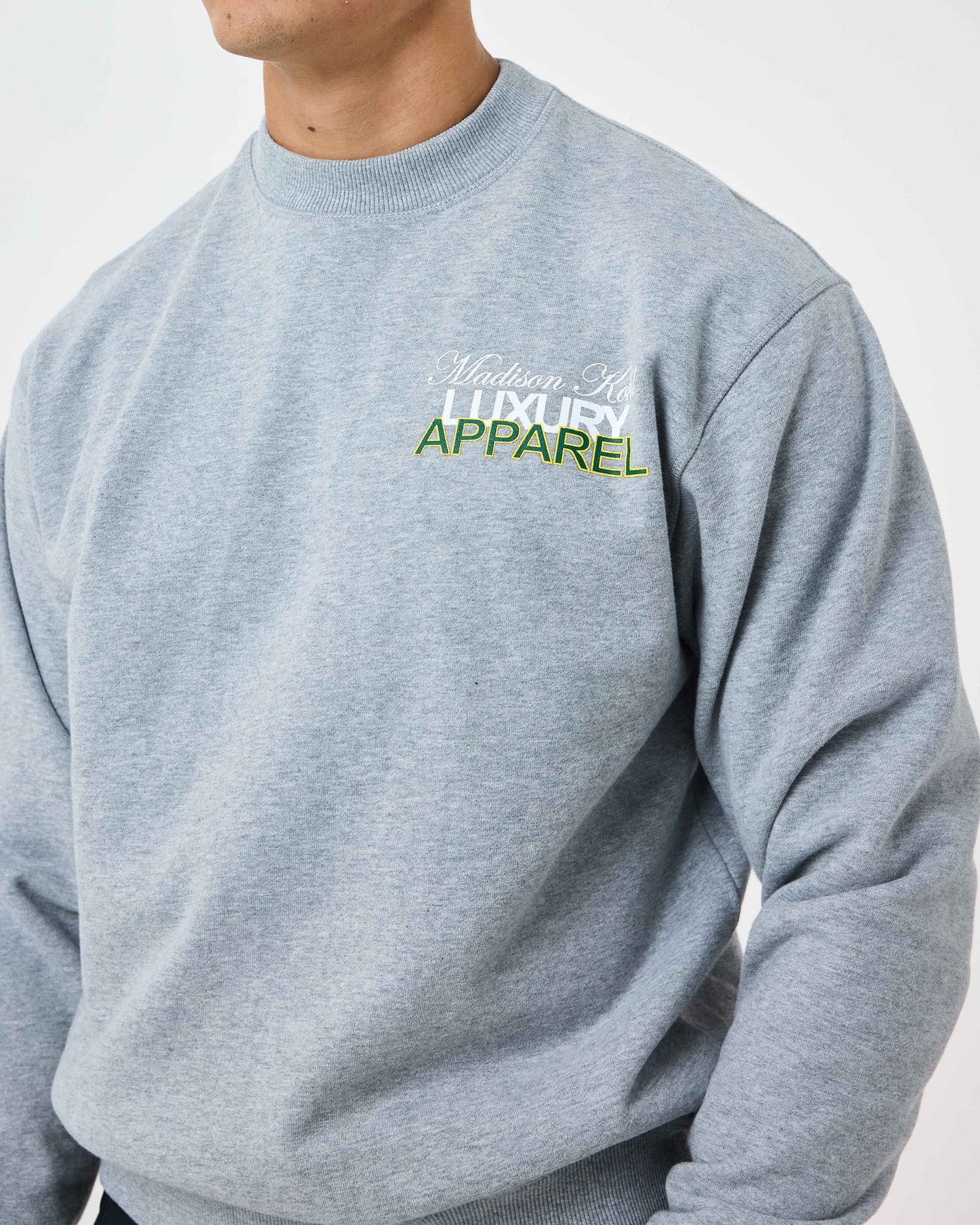 MK Club Relaxed Crewneck Sweatshirt Grey Marl