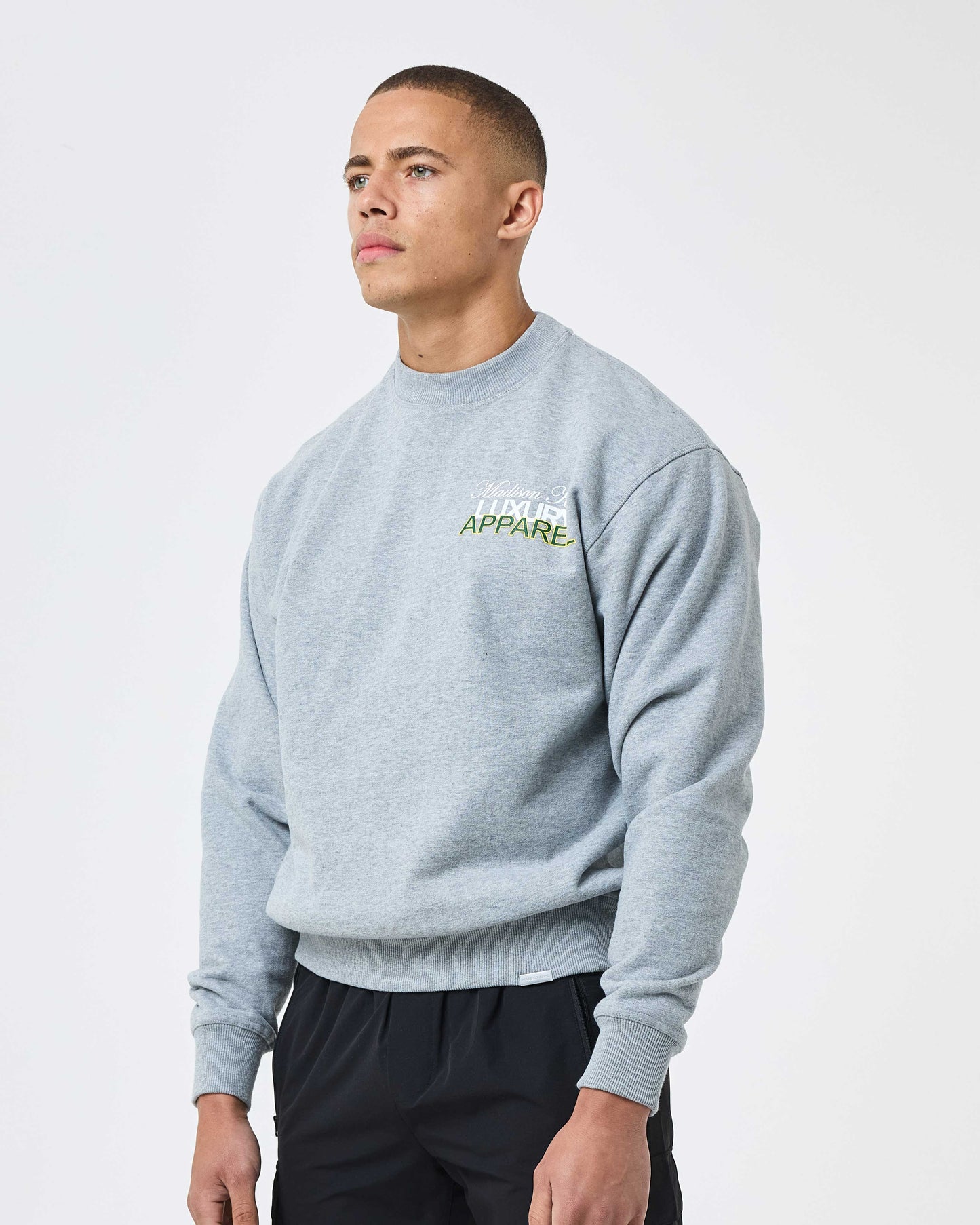MK Club Relaxed Crewneck Sweatshirt Grey Marl