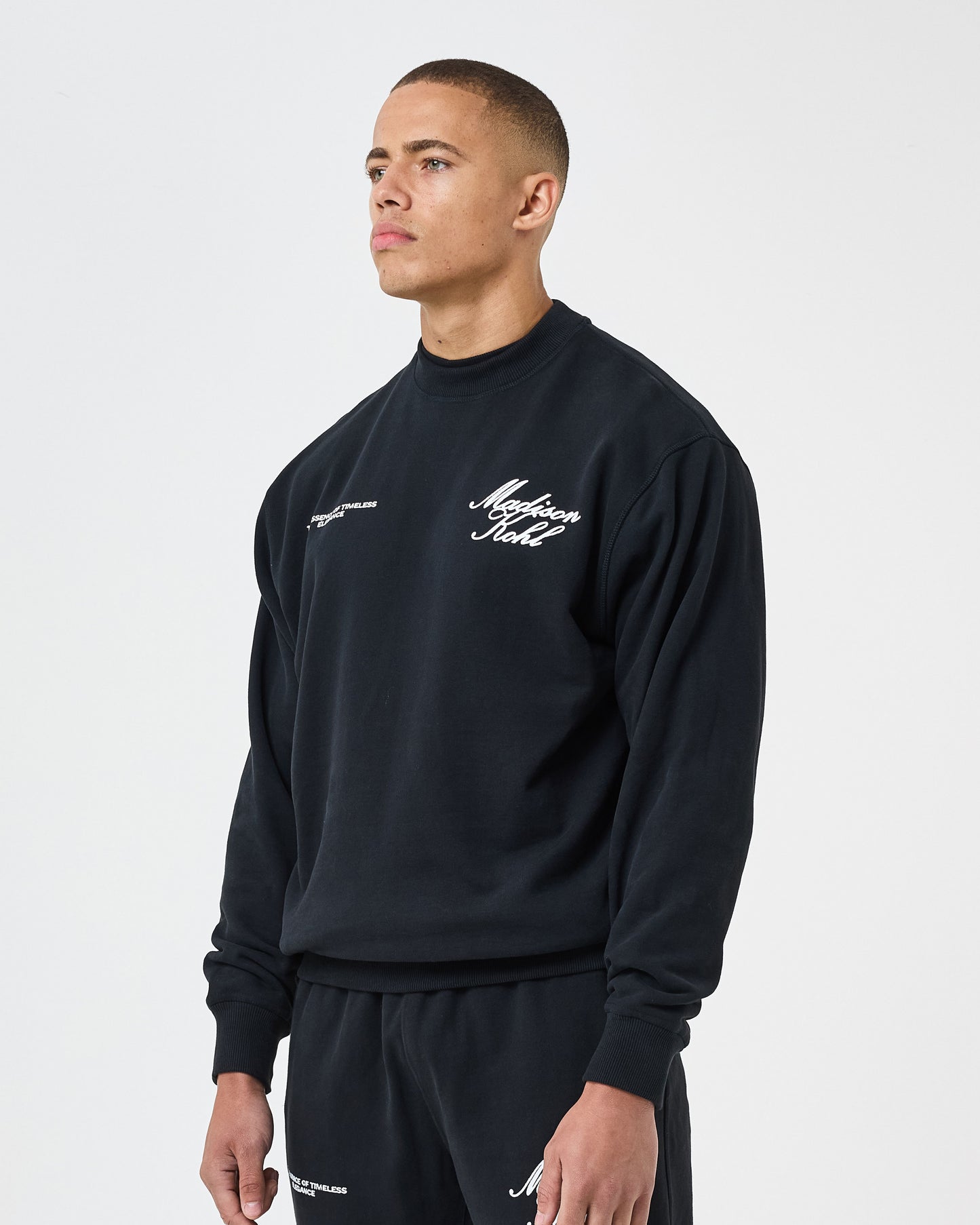 Time Flies Relaxed Crewneck Sweatshirt Black
