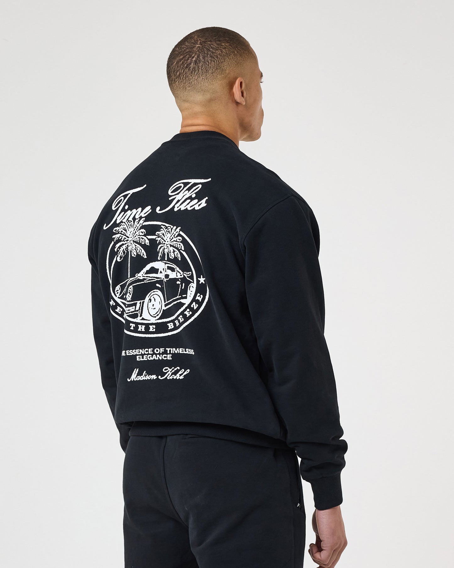 Time Flies Relaxed Crewneck Sweatshirt Black