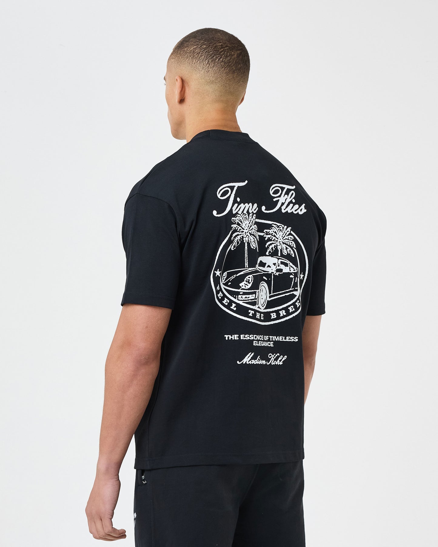 Time Flies Relaxed T Shirt Black