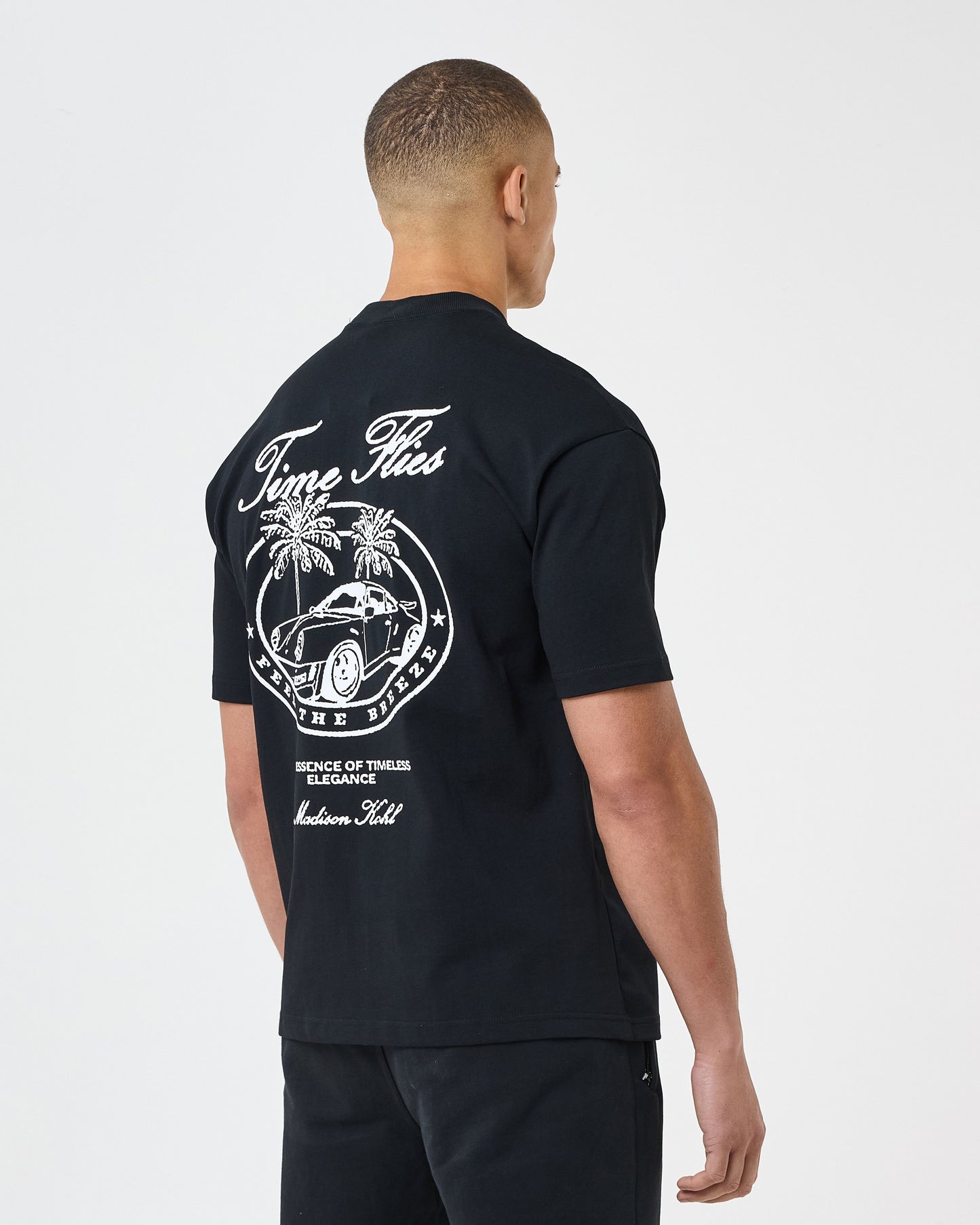 Time Flies Relaxed T Shirt Black