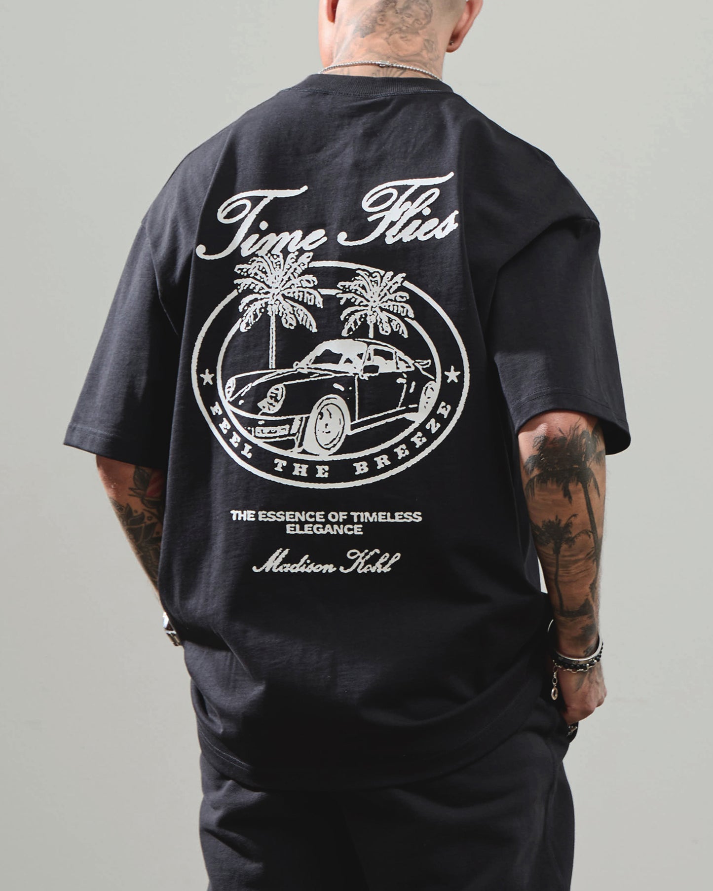 Time Flies Oversized T Shirt Black