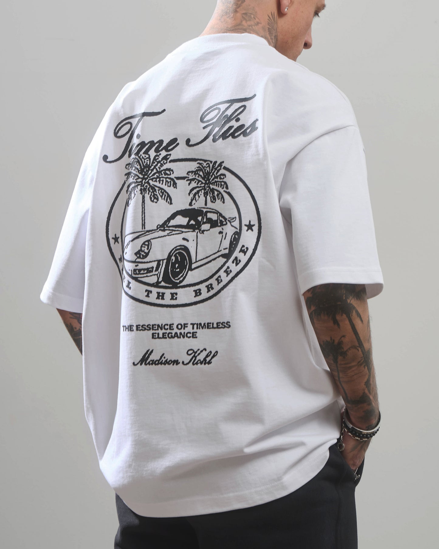 Time Flies Oversized T Shirt White