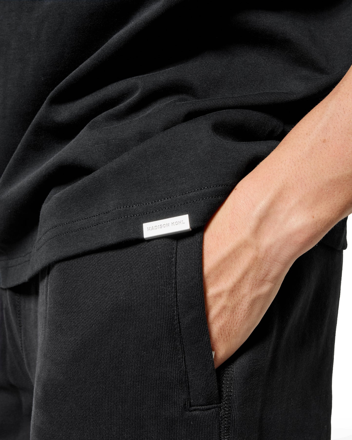 MK Blank Relaxed Open Hem Sweatpant Black
