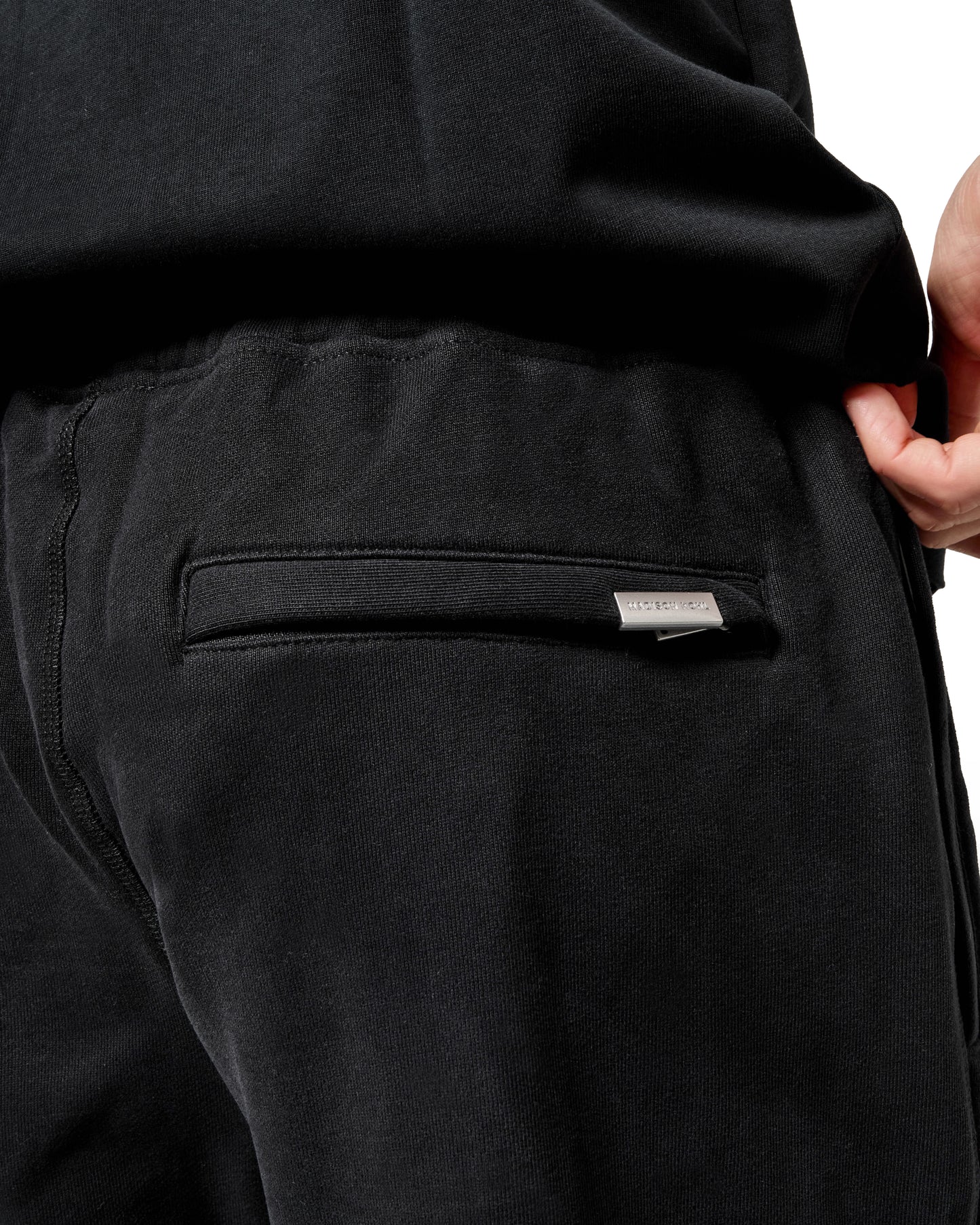 MK Blank Relaxed Open Hem Sweatpant Black