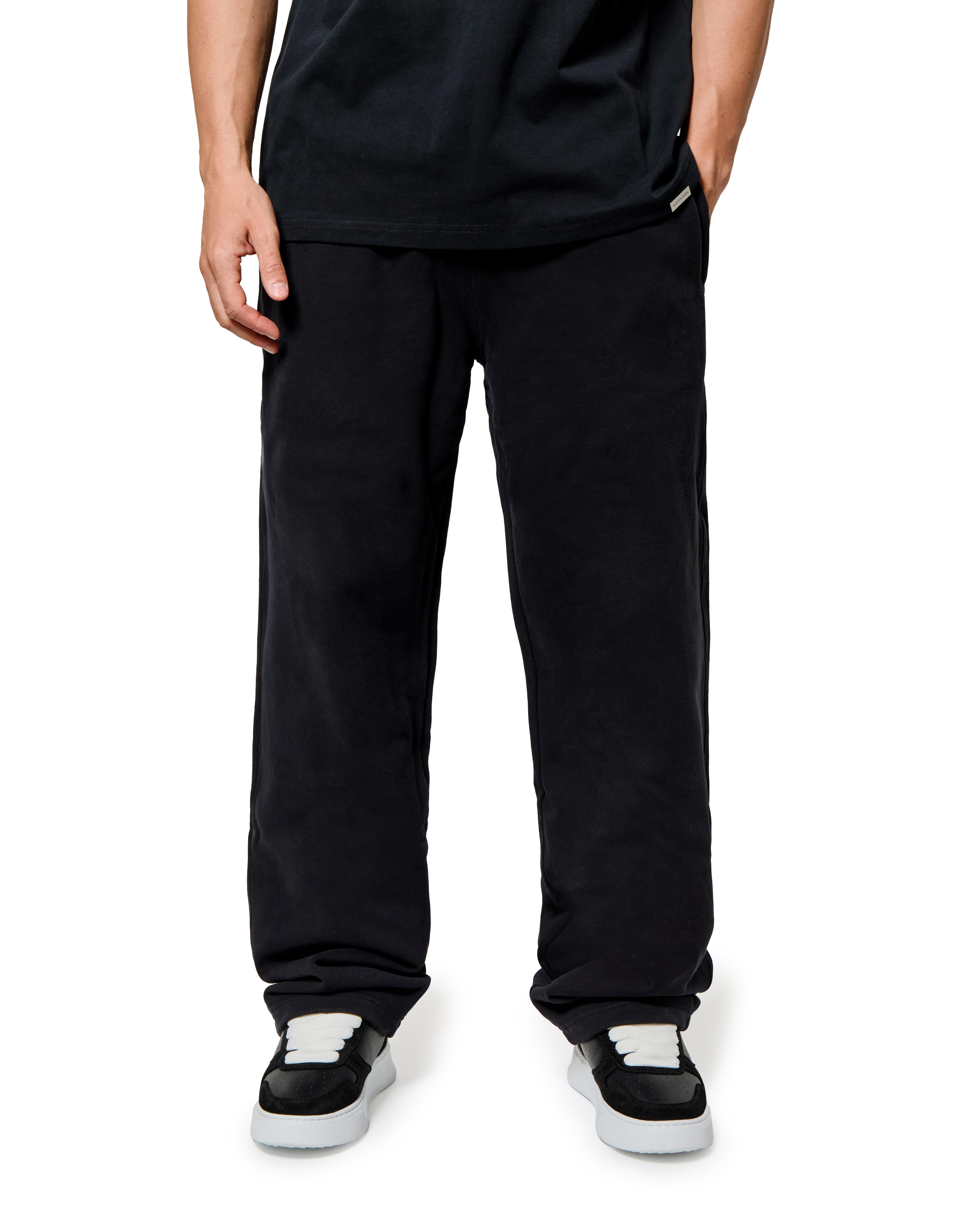 MK Blank Relaxed Open Hem Sweatpant Black
