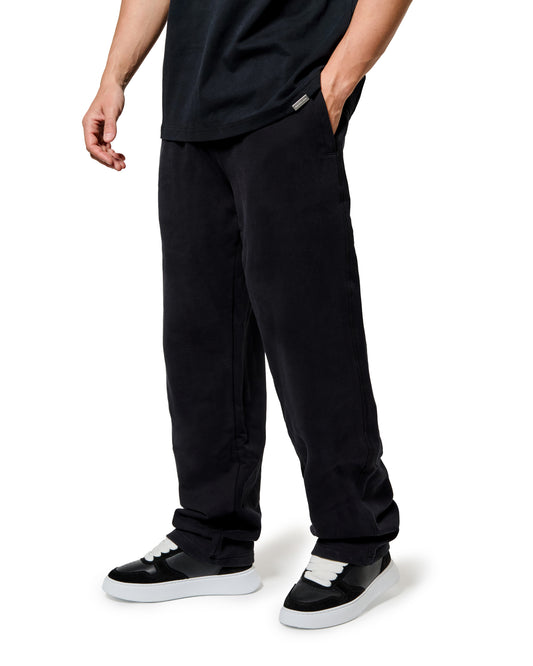 MK Blank Relaxed Open Hem Sweatpant Black