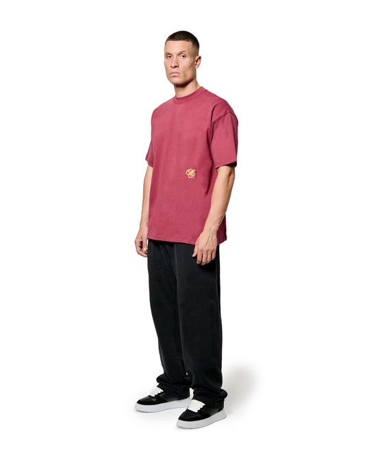MK Monogram Relaxed T Shirt  Burgundy